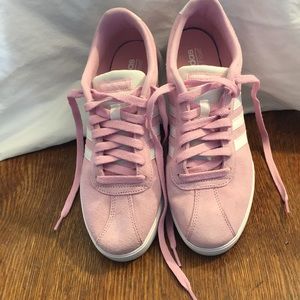 Adidas women’s pink suede shoes size 8.5